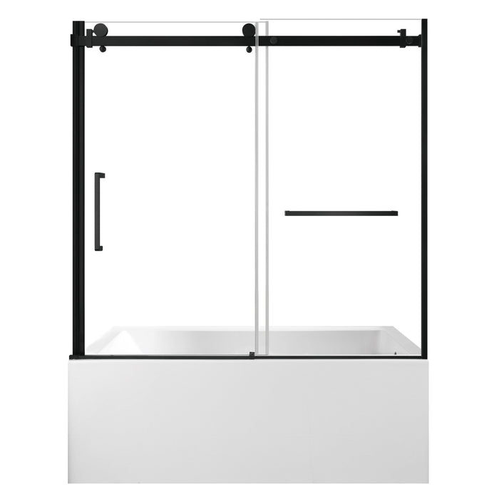 Kingston Tulare KVTAP603222R060-Inch Acrylic Rectangular 3-Wall Alcove Tub Combo with Tub Door (Right Hand Drain), White/Matte Black