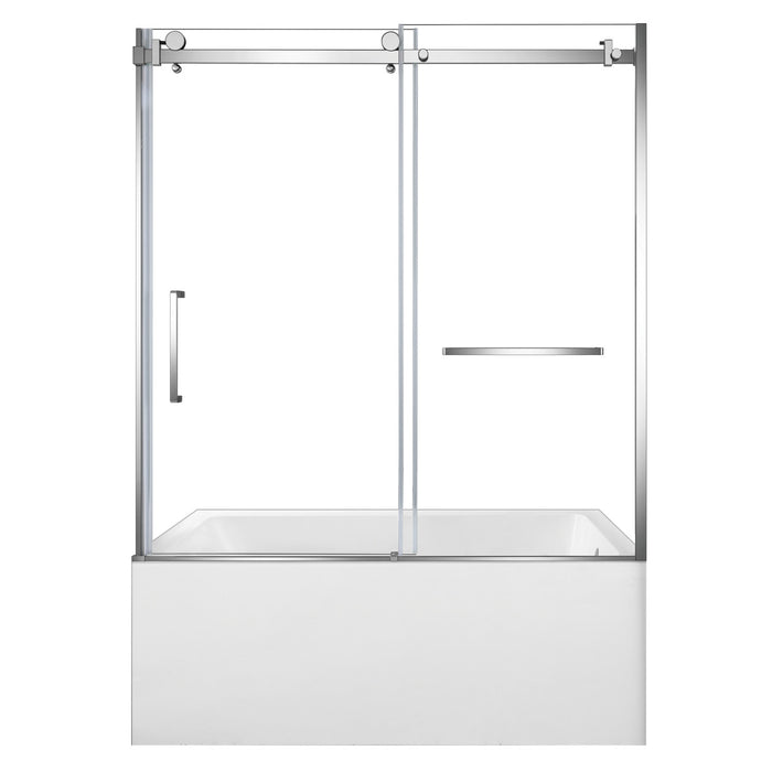 Kingston Tulare KVTAP603222R160-Inch Acrylic Rectangular 3-Wall Alcove Tub Combo with Tub Door (Right Hand Drain), White/Polished Chrome