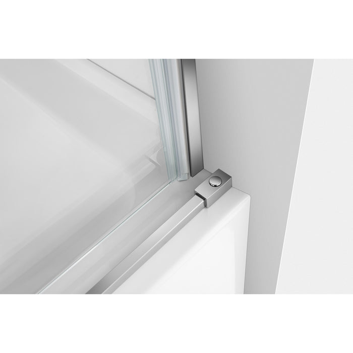 KVTAP6032L21A1 60-Inch Acrylic Rectangular 3-Wall Anti-Skid Alcove Tub Combo with Tub Door (Left Hand Drain), White/Polished Chrome