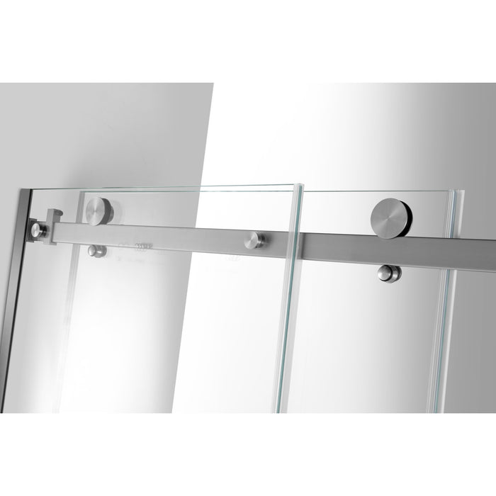 Kingston Tulare KVTAP6032L21A860-Inch Acrylic Rectangular 3-Wall Anti-Skid Alcove Tub Combo with Tub Door (Left Hand Drain), White/Brushed Nickel