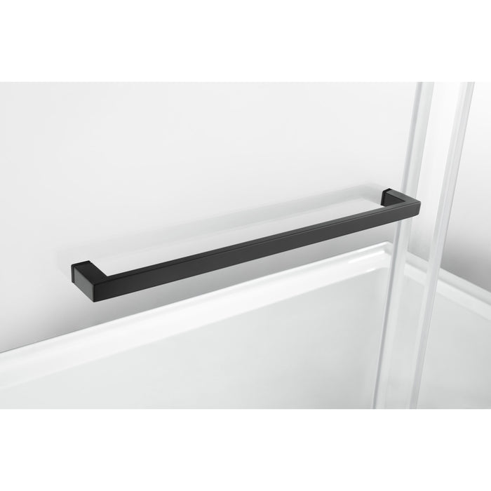 Kingston Tulare KVTAP6032L22C060-Inch Acrylic Rectangular 3-Wall Anti-Skid Alcove Tub Combo with Tub Door (Left Hand Drain), White/Matte Black