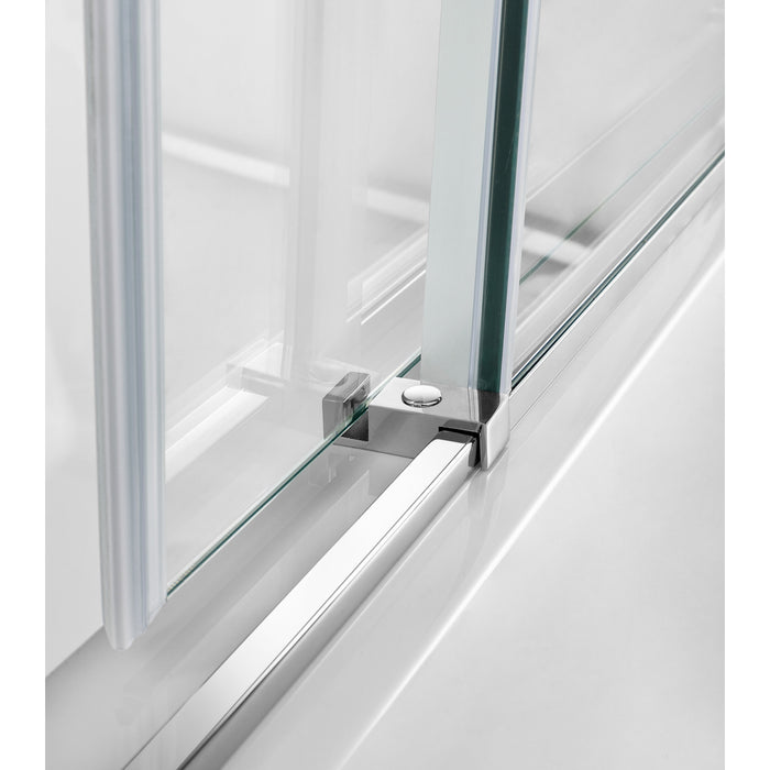 Kingston Tulare KVTAP6032R21A160-Inch Acrylic Rectangular 3-Wall Anti-Skid Alcove Tub Combo with Tub Door (Right Hand Drain), White/Polished Chrome