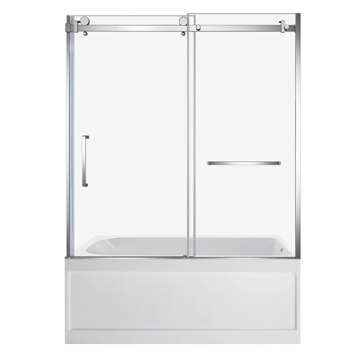 Kingston Tulare KVTAP6032R21A160-Inch Acrylic Rectangular 3-Wall Anti-Skid Alcove Tub Combo with Tub Door (Right Hand Drain), White/Polished Chrome