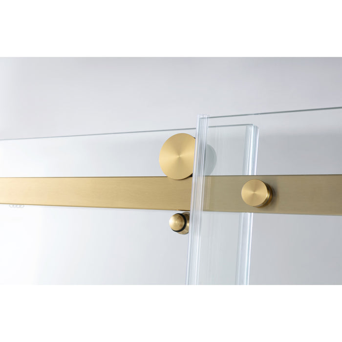 Kingston Tulare KVTAP6032R21A760-Inch Acrylic Rectangular 3-Wall Anti-Skid Alcove Tub Combo with Tub Door (Right Hand Drain), White/Brushed Brass