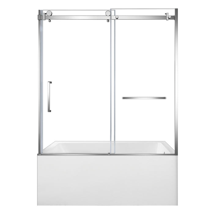 Kingston Tulare KVTAP6032R22160-Inch Acrylic Rectangular 3-Wall Alcove Tub Combo with Tub Door (Right Hand Drain), White/Polished Chrome