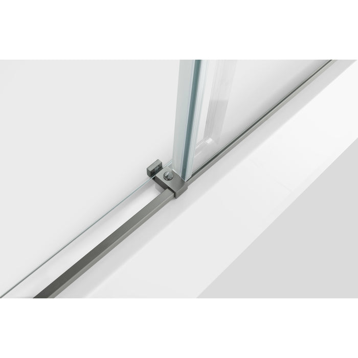 KVTAP6032R22C8 60-Inch Acrylic Rectangular 3-Wall Anti-Skid Alcove Tub Combo with Tub Door (Right Hand Drain), White/Brushed Nickel