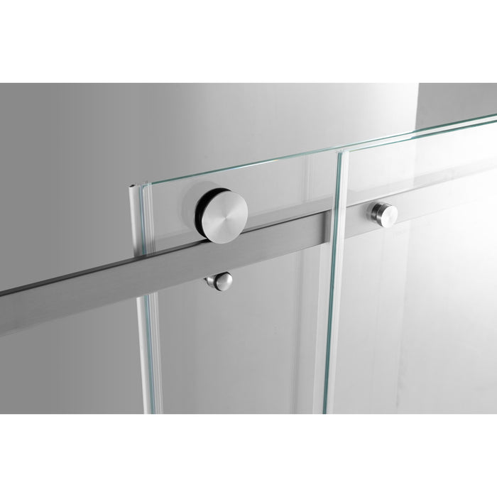 KVTAP6032R22C8 60-Inch Acrylic Rectangular 3-Wall Anti-Skid Alcove Tub Combo with Tub Door (Right Hand Drain), White/Brushed Nickel