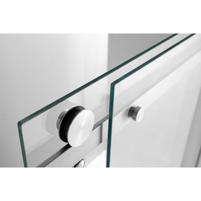 KVTAP6032R22C8 60-Inch Acrylic Rectangular 3-Wall Anti-Skid Alcove Tub Combo with Tub Door (Right Hand Drain), White/Brushed Nickel