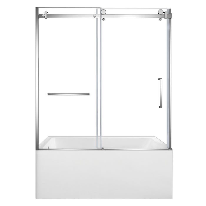 KVTAP603622L1 60-Inch Acrylic Rectangular 3-Wall Alcove Tub Combo with Tub Door (Left Hand Drain), White/Polished Chrome