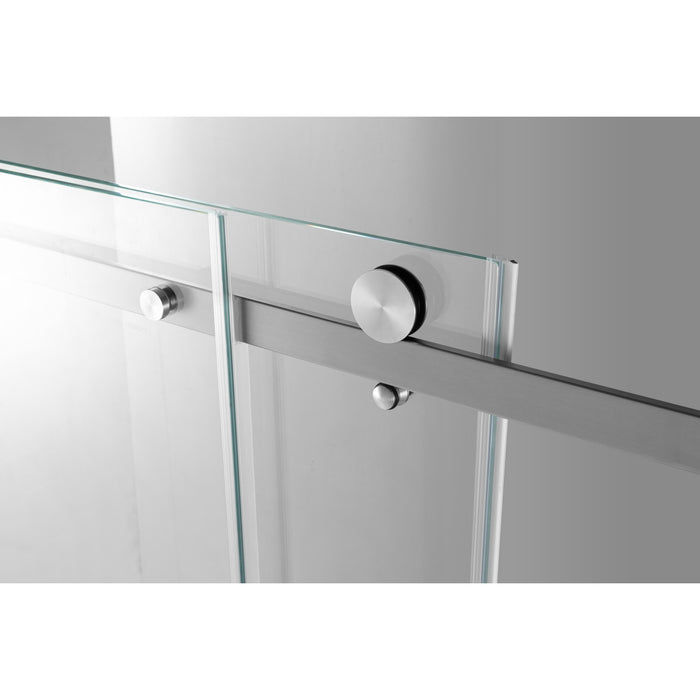 Kingston Tulare KVTAP603622L860-Inch Acrylic Rectangular 3-Wall Alcove Tub Combo with Tub Door (Left Hand Drain), White/Brushed Nickel