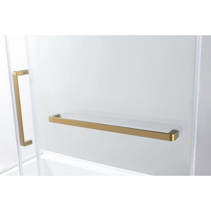 Kingston Tulare KVTAP603622R760-Inch Acrylic Rectangular 3-Wall Alcove Tub Combo with Tub Door (Right Hand Drain), White/Brushed Brass