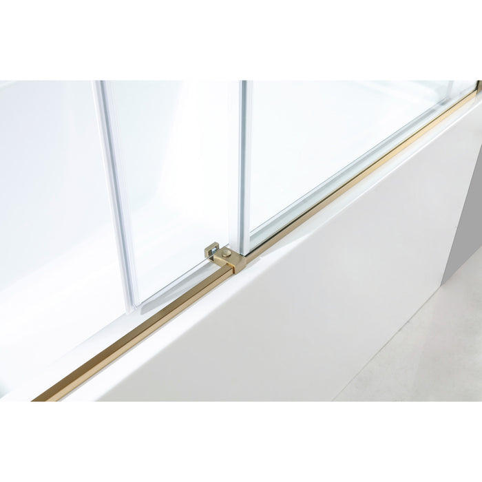 Kingston Tulare KVTAP603622R760-Inch Acrylic Rectangular 3-Wall Alcove Tub Combo with Tub Door (Right Hand Drain), White/Brushed Brass