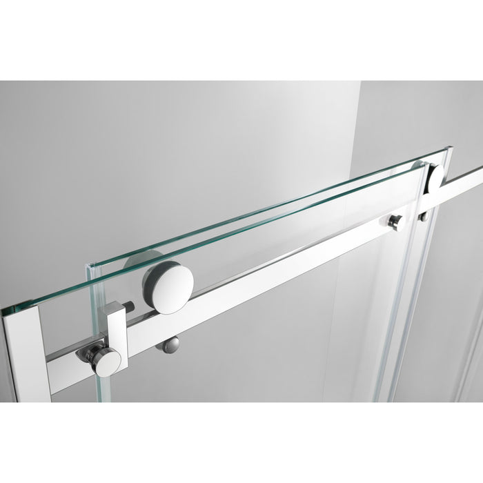 KVTDE603121L1 60-Inch Acrylic Rectangular 3-Wall Alcove Tub Combo with Tub Door (Left Hand Drain), White/Polished Chrome