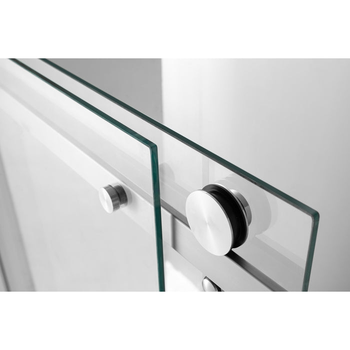 Kingston Tulare KVTDE603121L860-Inch Acrylic Rectangular 3-Wall Alcove Tub Combo with Tub Door (Left Hand Drain), White/Brushed Nickel