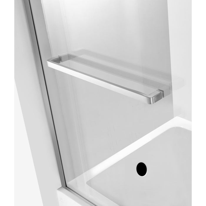 Kingston Tulare KVTDE603121L860-Inch Acrylic Rectangular 3-Wall Alcove Tub Combo with Tub Door (Left Hand Drain), White/Brushed Nickel