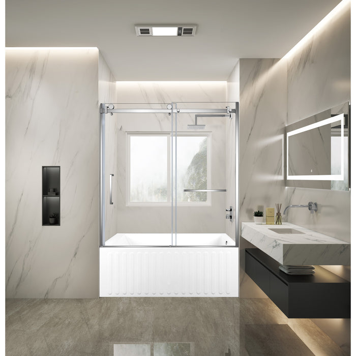 Kingston Tulare KVTDE603121R160-Inch Acrylic Rectangular 3-Wall Alcove Tub Combo with Tub Door (Right Hand Drain), White/Polished Chrome