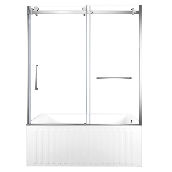 Kingston Tulare KVTDE603121R160-Inch Acrylic Rectangular 3-Wall Alcove Tub Combo with Tub Door (Right Hand Drain), White/Polished Chrome