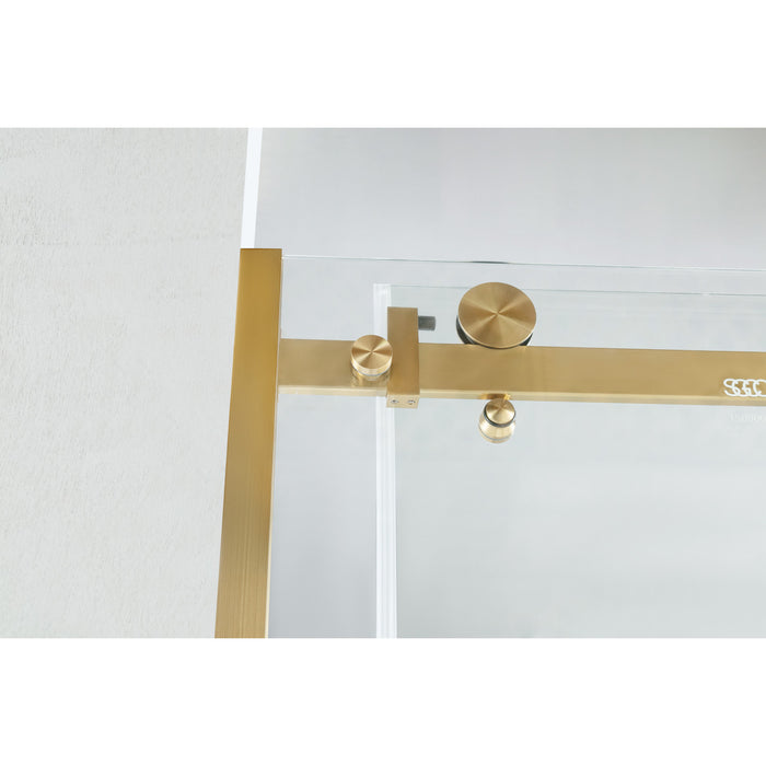 KVTDE603122L7 60-Inch Acrylic Rectangular 3-Wall Alcove Tub Combo with Tub Door (Left Hand Drain), White/Brushed Brass