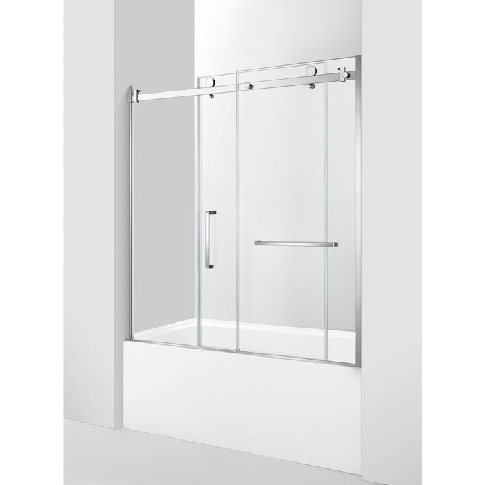 Kingston Tulare KVTDE603122R160-Inch Acrylic Rectangular 3-Wall Alcove Tub Combo with Tub Door (Right Hand Drain), White/Polished Chrome