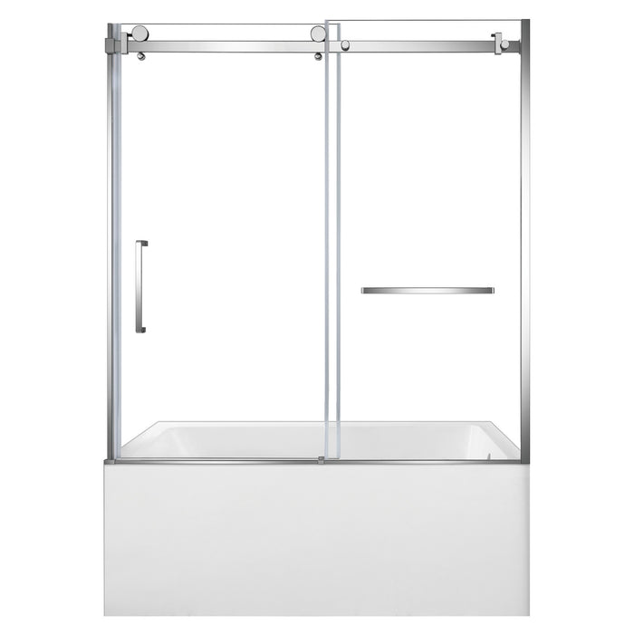 Kingston Tulare KVTDE603122R160-Inch Acrylic Rectangular 3-Wall Alcove Tub Combo with Tub Door (Right Hand Drain), White/Polished Chrome
