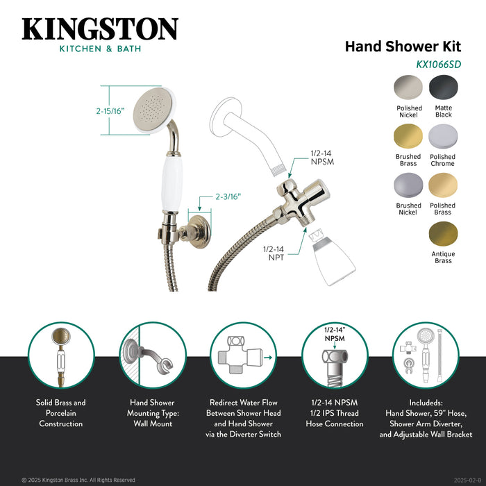 Kingston Heirloom KX1067SD - Victorian Hand Shower Kit, Brushed Brass