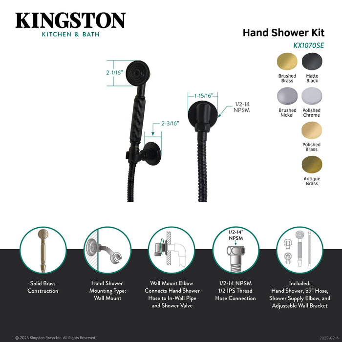 Kingston Heirloom KX1070SE - Vintage Hand Shower Kit, Matte Black