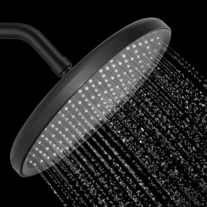 Kingston Slenderain KX140P0 10-Inch Round Rainfall Shower Head, Matte Black