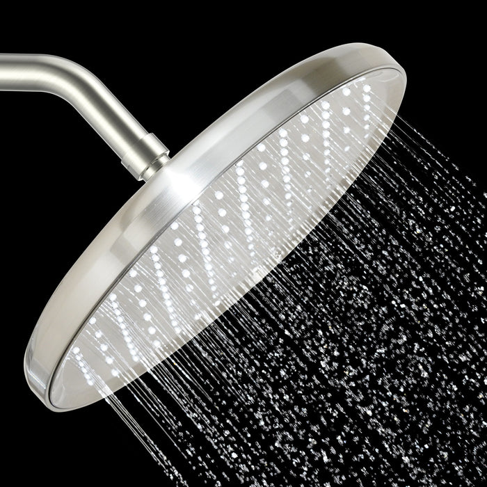 Kingston Slenderain KX140P8 10-Inch Round Rainfall Shower Head, Brushed Nickel
