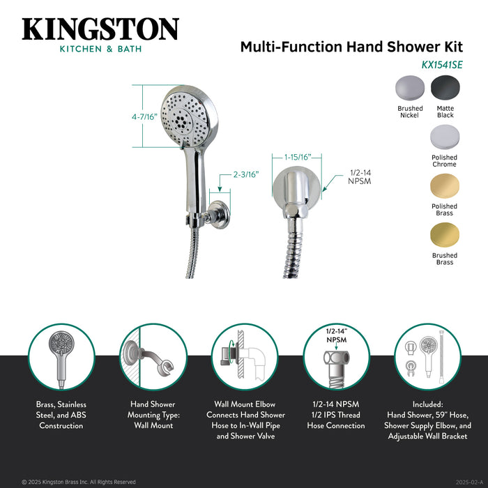 Kingston Tulare KX1541SE - Vilbosch Multi-Function Hand Shower Kit, Polished Chrome