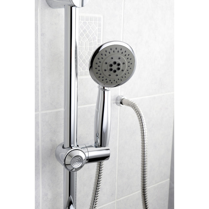 Kingston Tulare KX2522SBB - Vilbosch 5-Function Hand Shower with 24-Inch Slide Bar Kit, Polished Chrome