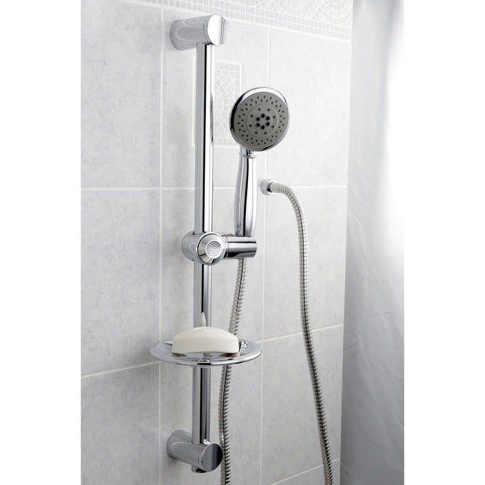 Kingston Tulare KX2522SBB - Vilbosch 5-Function Hand Shower with 24-Inch Slide Bar Kit, Polished Chrome