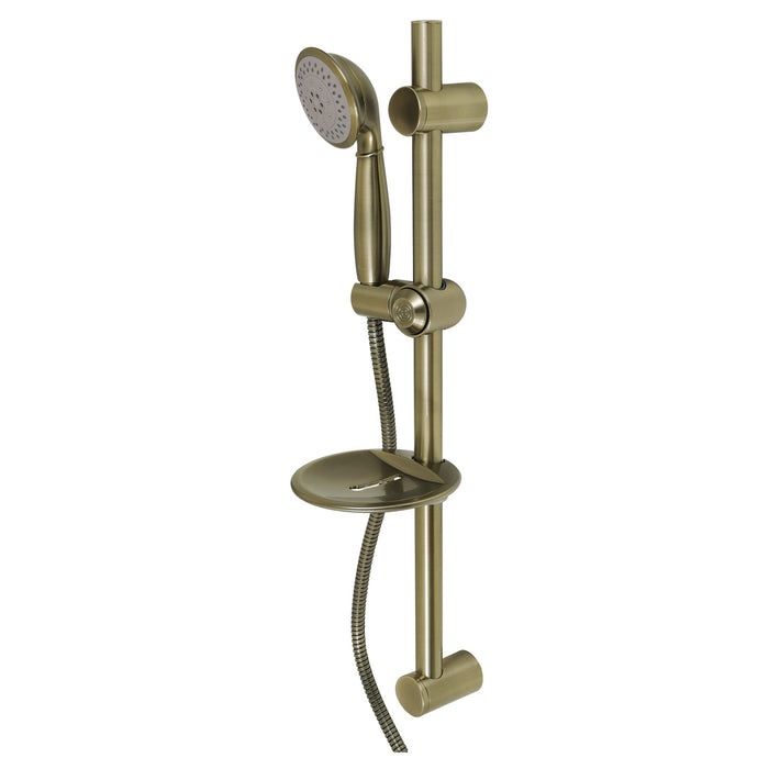 Kingston Tulare KX2523SBB - Vilbosch 5-Function Hand Shower with 24-Inch Slide Bar Kit, Antique Brass