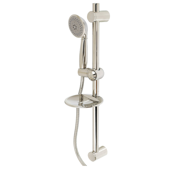 Kingston Tulare KX2526SBBPN - Vilbosch 5-Function Hand Shower with 24-Inch Slide Bar Kit, Polished Nickel