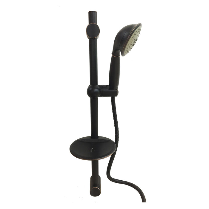 Kingston Tulare KX2526SBB - Vilbosch 5-Function Hand Shower with 24-Inch Slide Bar Kit, Naples Bronze