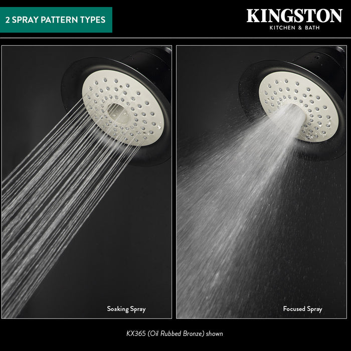 Kingston Tulare KX360 - Shower Scape 6-Inch Round 2-Function ABS Shower Head, Matte Black