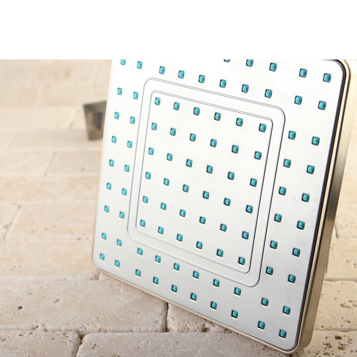 Kingston Sona KX4648CK - Claremont 8-Inch Square Raindrop ABS Shower Head with 15-3/4 Inch Shower Arm, Brushed Nickel