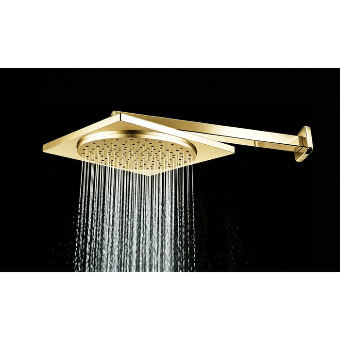 Kingston Sona KX8222 - Claremont 12-Inch Square Raindrop ABS Shower Head, Polished Brass