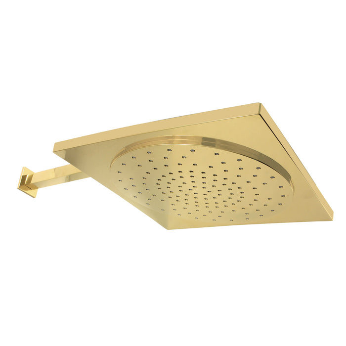 Kingston Sona KX8222CK - Claremont 12-Inch Square Rainfall ABS Shower Head with 15-3/4 Inch Shower Arm, Polished Brass