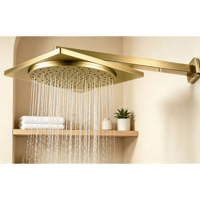 Kingston Sona KX8223 - Claremont 12-Inch Square Raindrop ABS Shower Head, Antique Brass