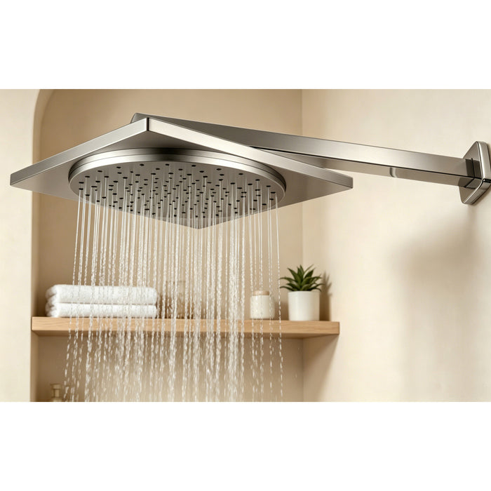 Kingston Sona KX8228 - Claremont 12-Inch Square Raindrop ABS Shower Head, Brushed Nickel