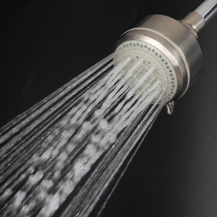 Kingston Tulare KX8358 - Vilbosch 3-1/8 Inch Round 5-Function ABS Shower Head, Brushed Nickel