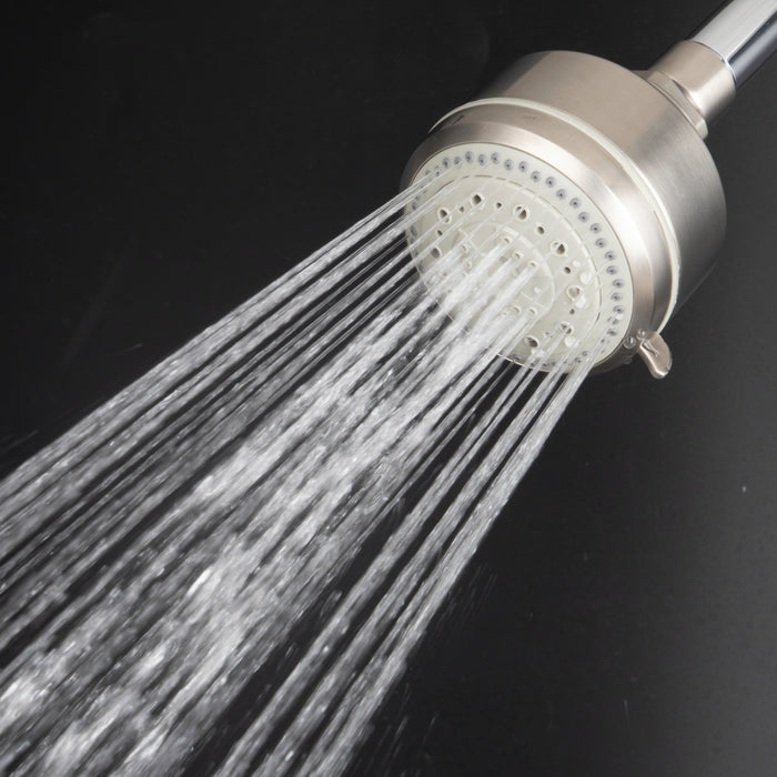Kingston Tulare KX8358 - Vilbosch 3-1/8 Inch Round 5-Function ABS Shower Head, Brushed Nickel