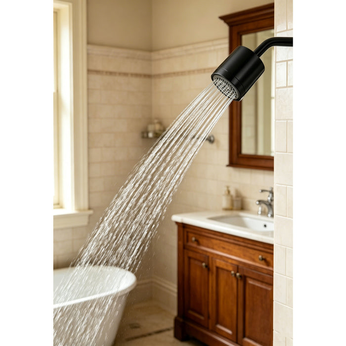 Kingston Sona KX8610 - Vilbosch 3-3/16 Inch Round 2-Function ABS Shower Head, Matte Black