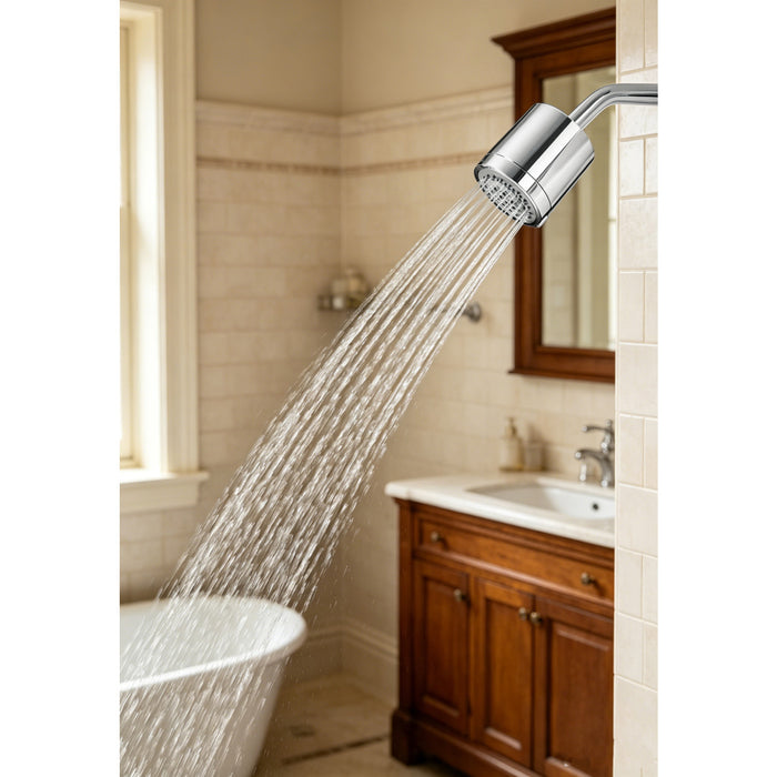 Kingston Sona KX8611 - Vilbosch 3-3/16 Inch Round 2-Function ABS Shower Head, Polished Chrome