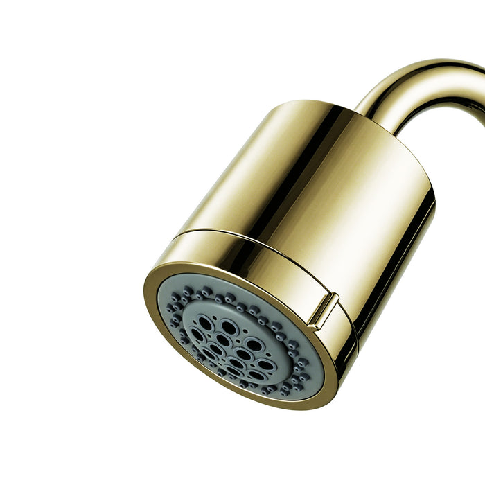 Kingston Sona KX8612 - Vilbosch 3-3/16 Inch Round 2-Function ABS Shower Head, Polished Brass