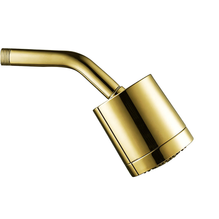 Kingston Sona KX8612 - Vilbosch 3-3/16 Inch Round 2-Function ABS Shower Head, Polished Brass