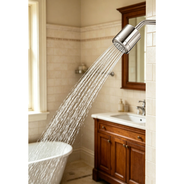 Kingston Sona KX8616 - Vilbosch 3-3/16 Inch Round 2-Function ABS Shower Head, Polished Nickel