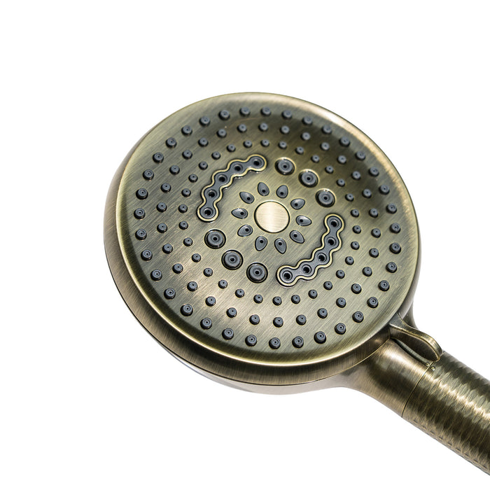Kingston Regal KXH1001A3 10-Function Hand Shower with Power Wash, Antique Brass