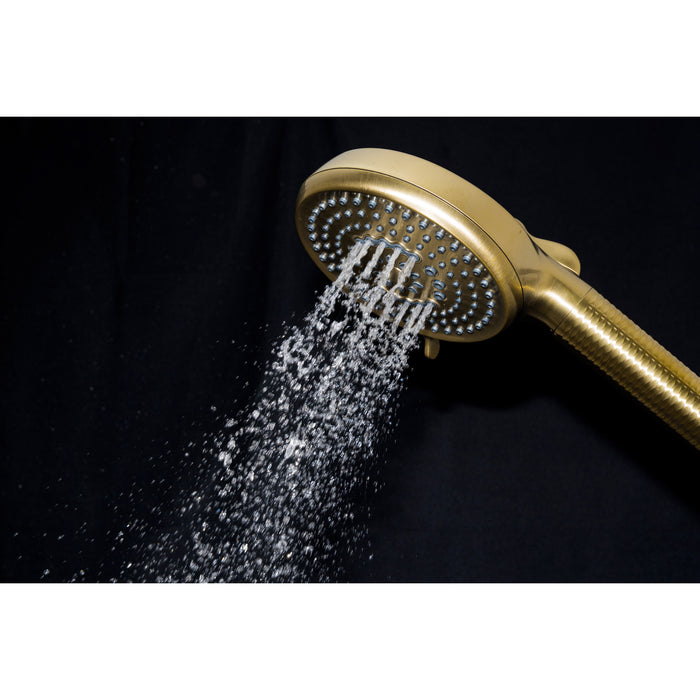 Kingston Regal KXH1001A7 10-Function Hand Shower with Power Wash, Brushed Brass