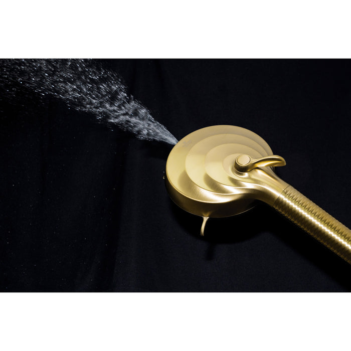 Kingston Regal KXH1001A7 10-Function Hand Shower with Power Wash, Brushed Brass